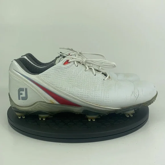 Footjoy DNA 2.0 White/Red Golf Cleats Shoes 53310 Men's Size 9 - Picture 5 of 13
